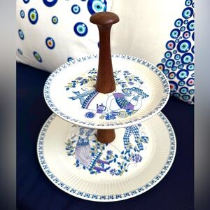 Vintage Figgjo Flint "Lotte" Turi Design Norway 2-Tier Server | Mid-Century